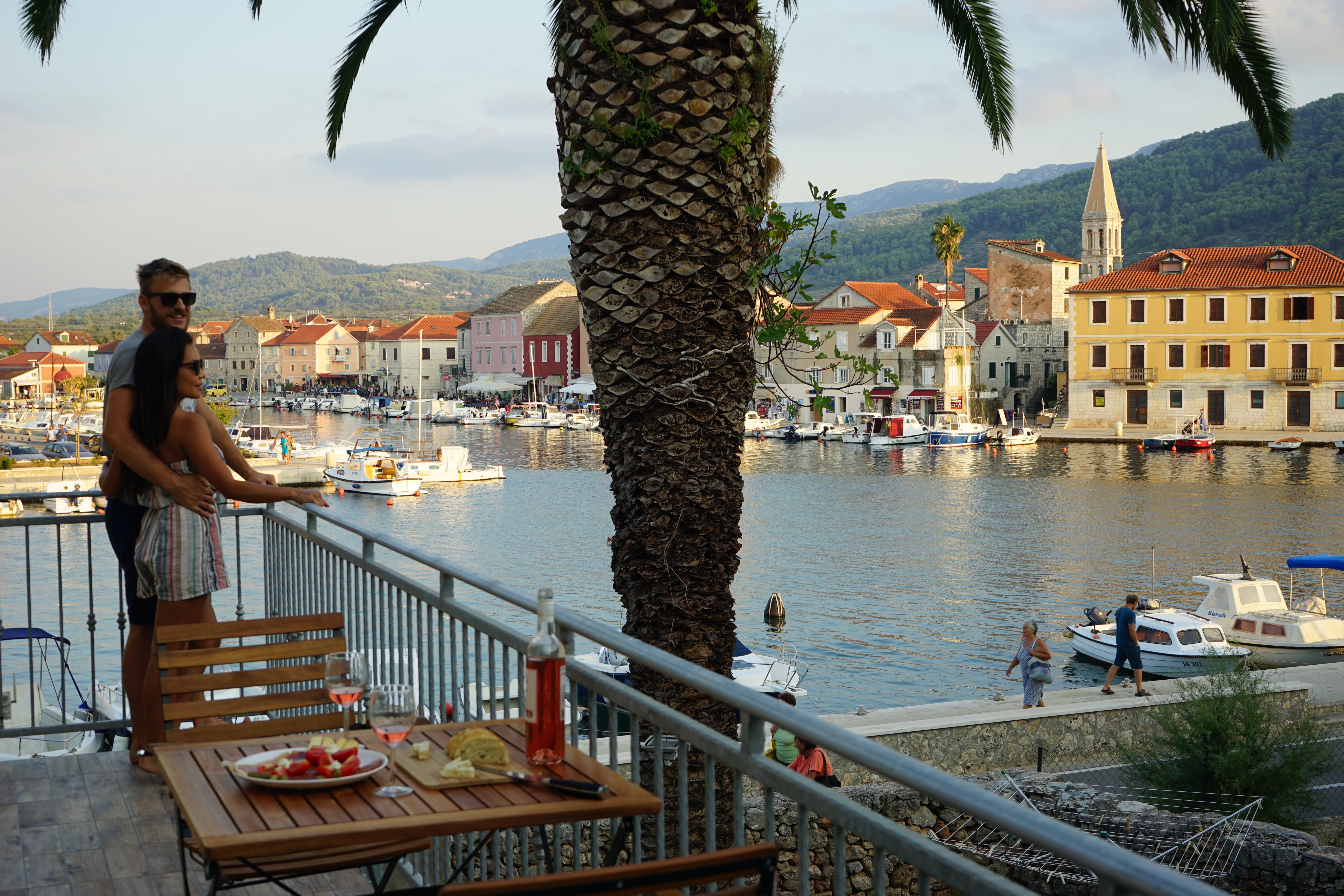 Villa terrace with marina view